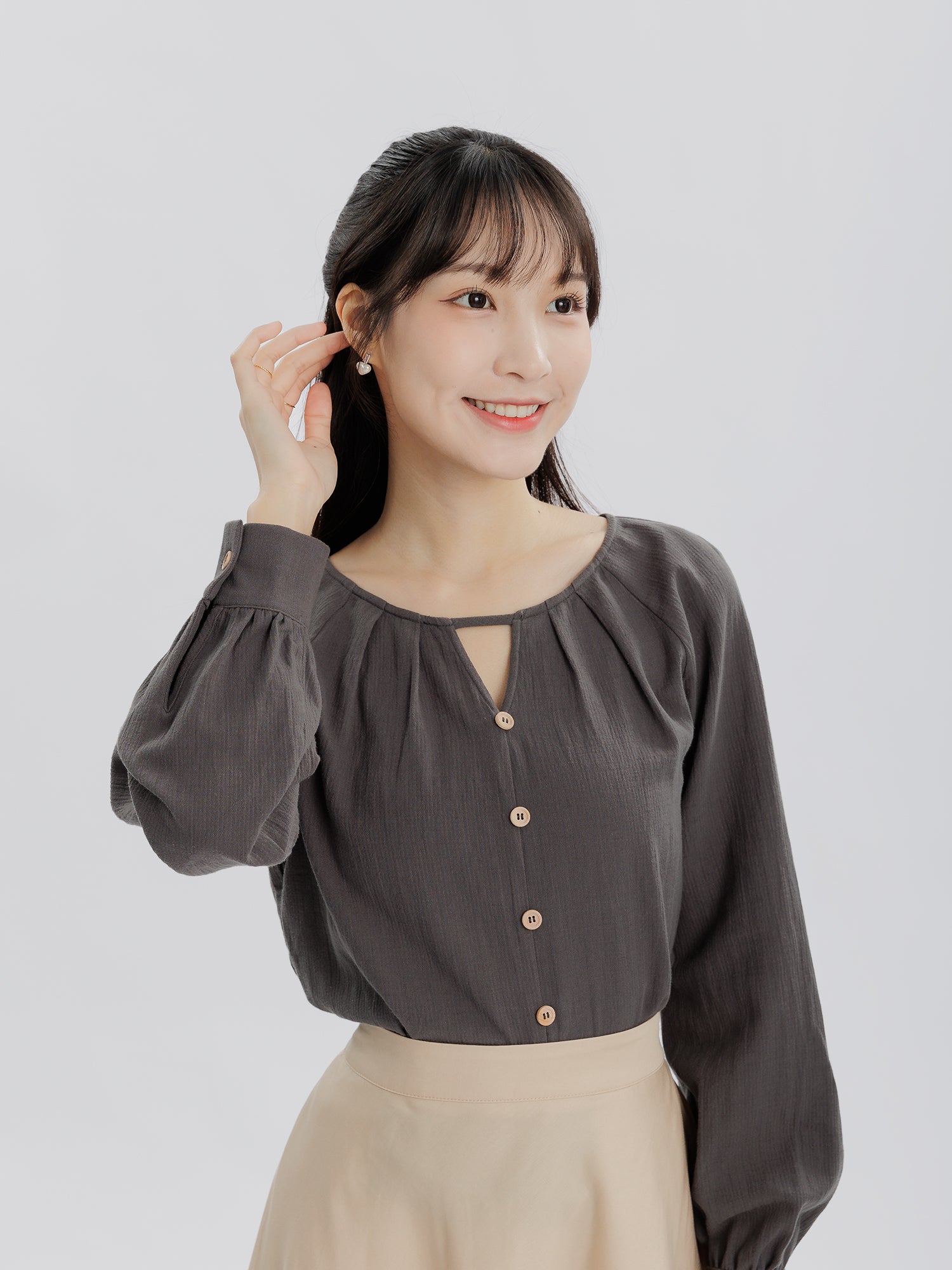 Gracie Cut-out Buttoned Blouse