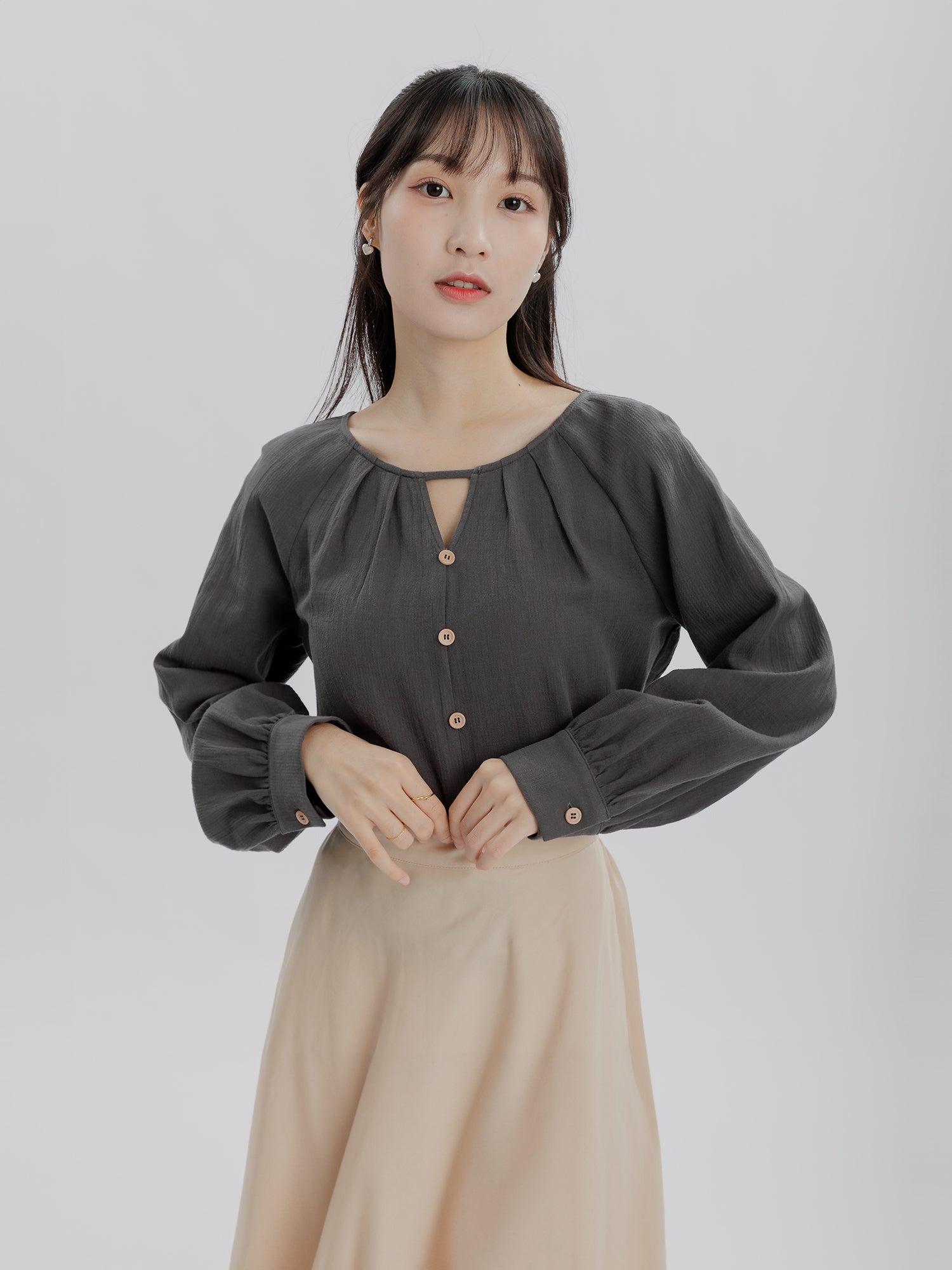 Gracie Cut-out Buttoned Blouse