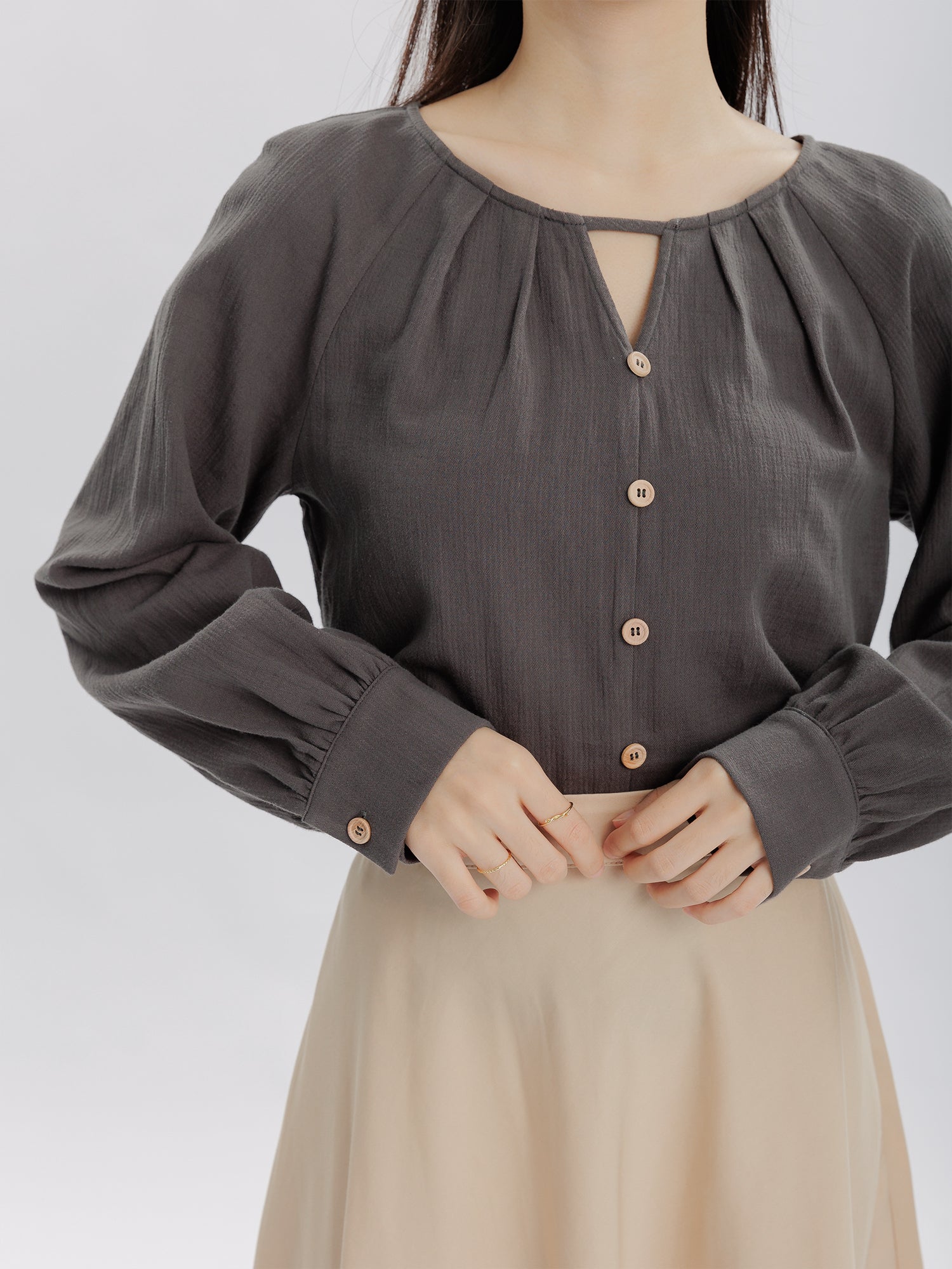 Gracie Cut-out Buttoned Blouse