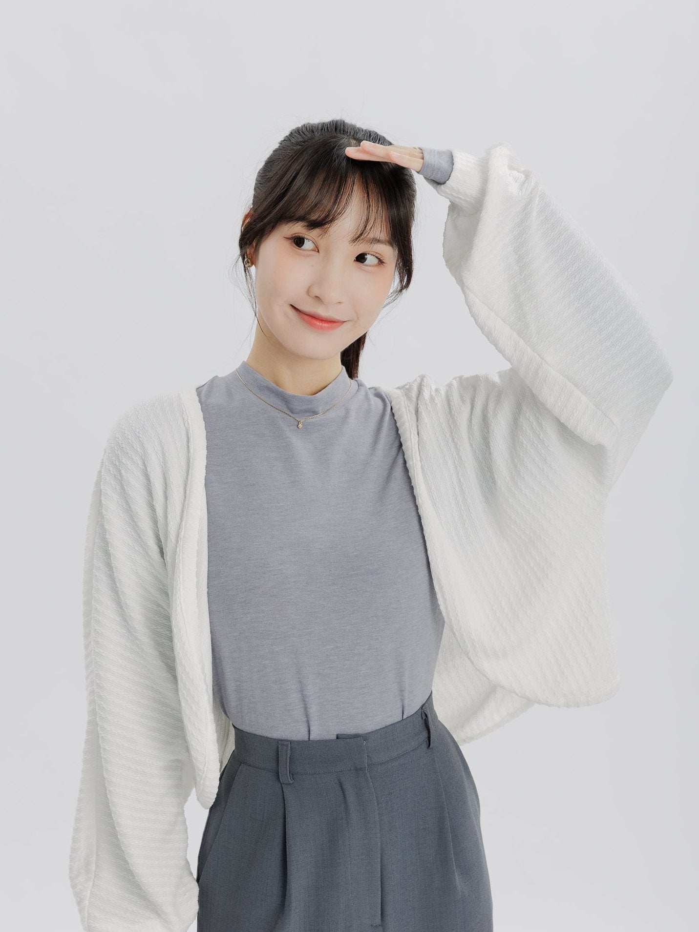 Luminis Open Front Cable-Knit Cardigan