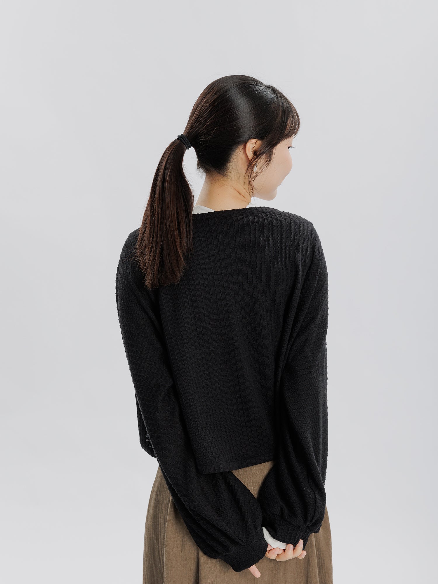 Luminis Open Cable-Knit Cardigan