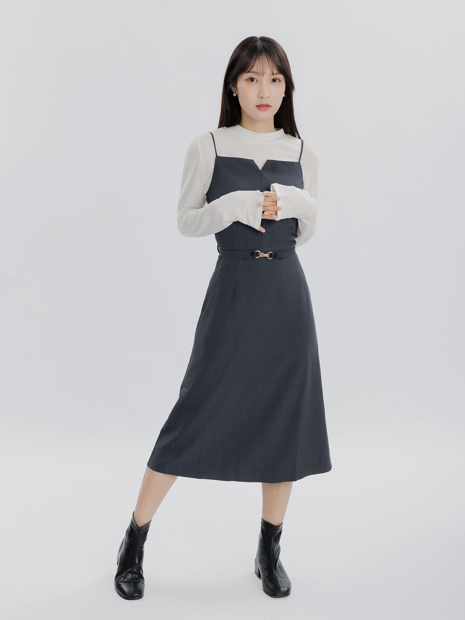 River Buckle Midi Dress