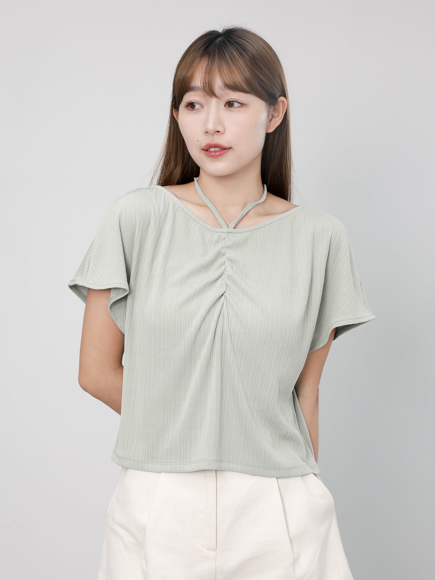 Elyna V-neck Tie Back Top