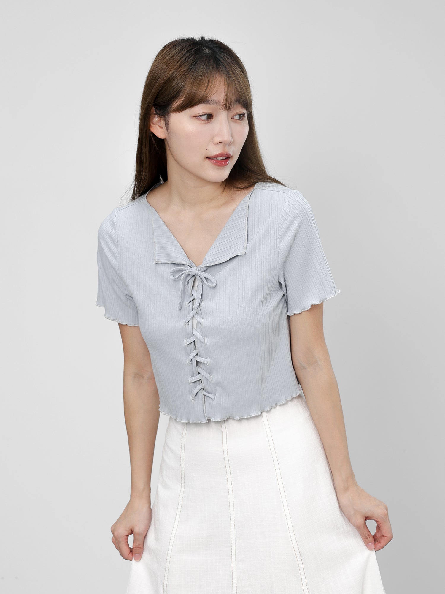 Chantel Lace Up Knit Top