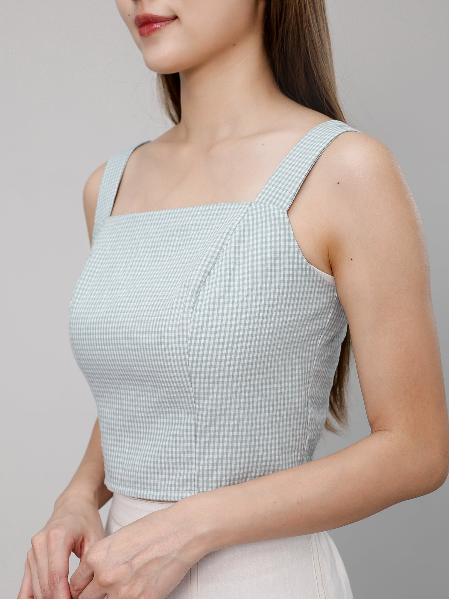 Elena Checker Sleeveless Top