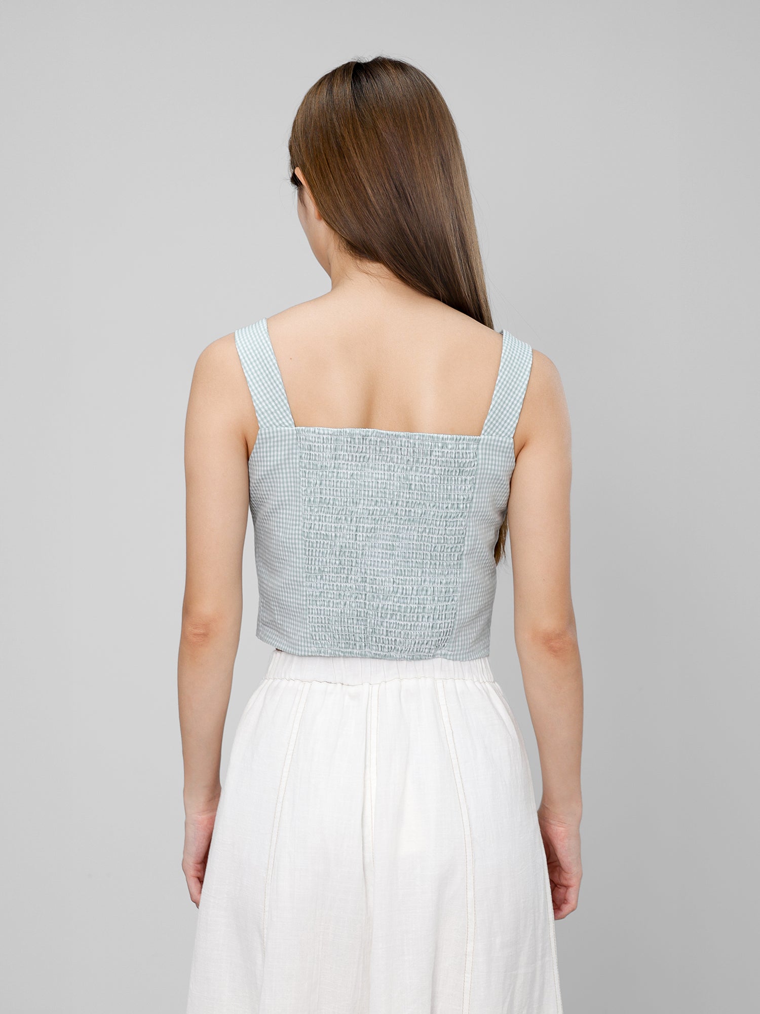 Elena Checker Sleeveless Top