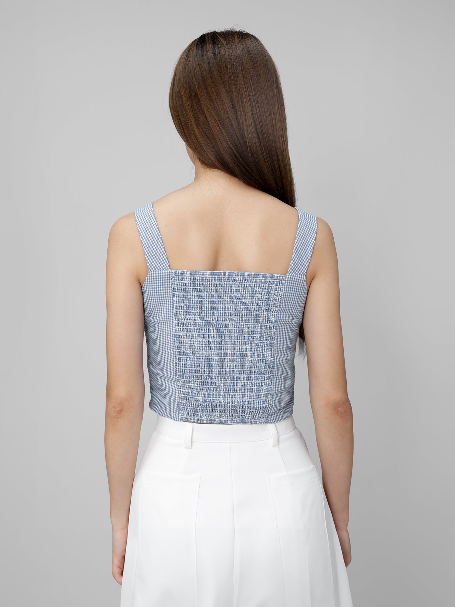 Elena Checker Sleeveless Top