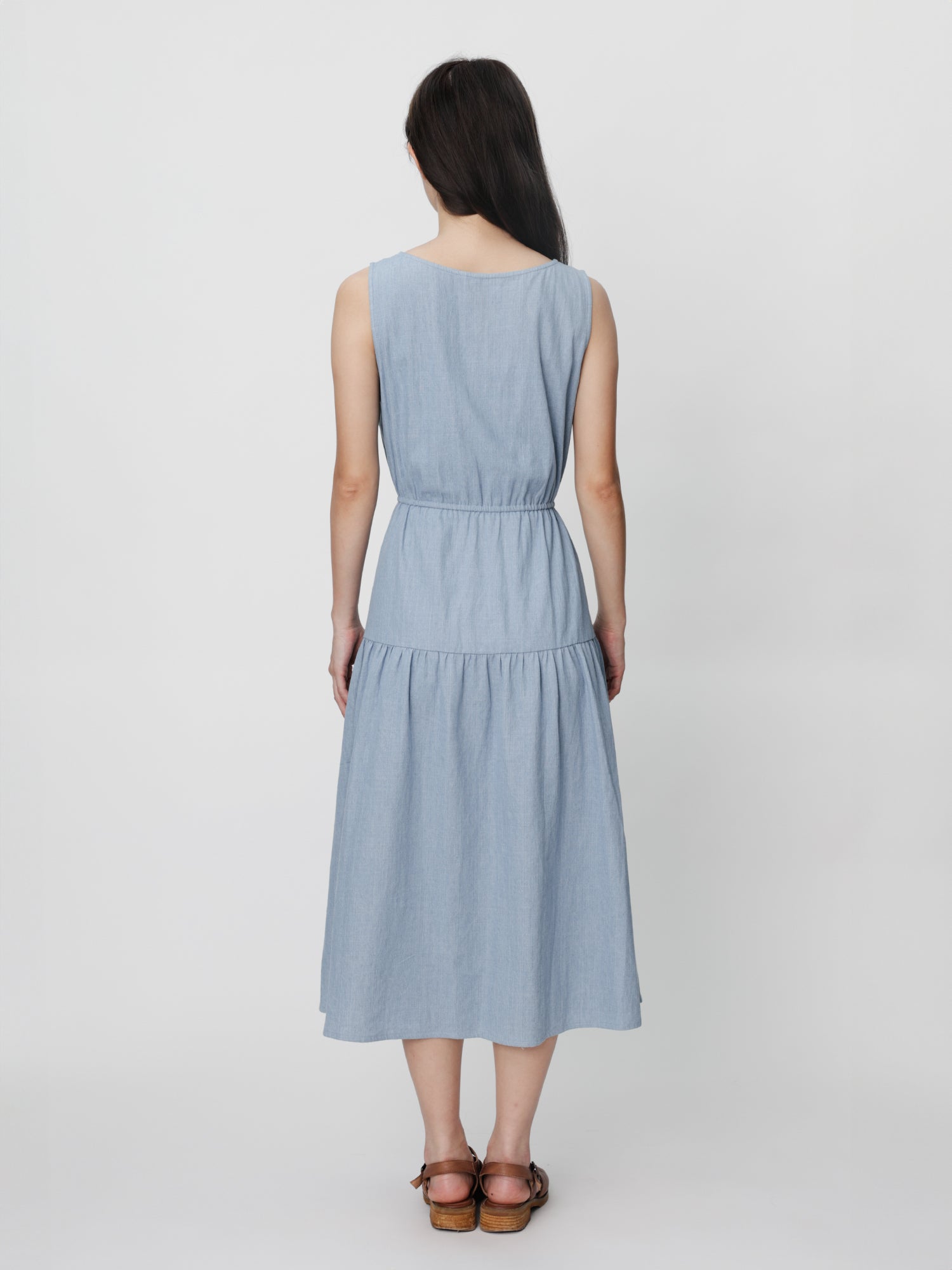 Elara Denim Tie Waist Dress