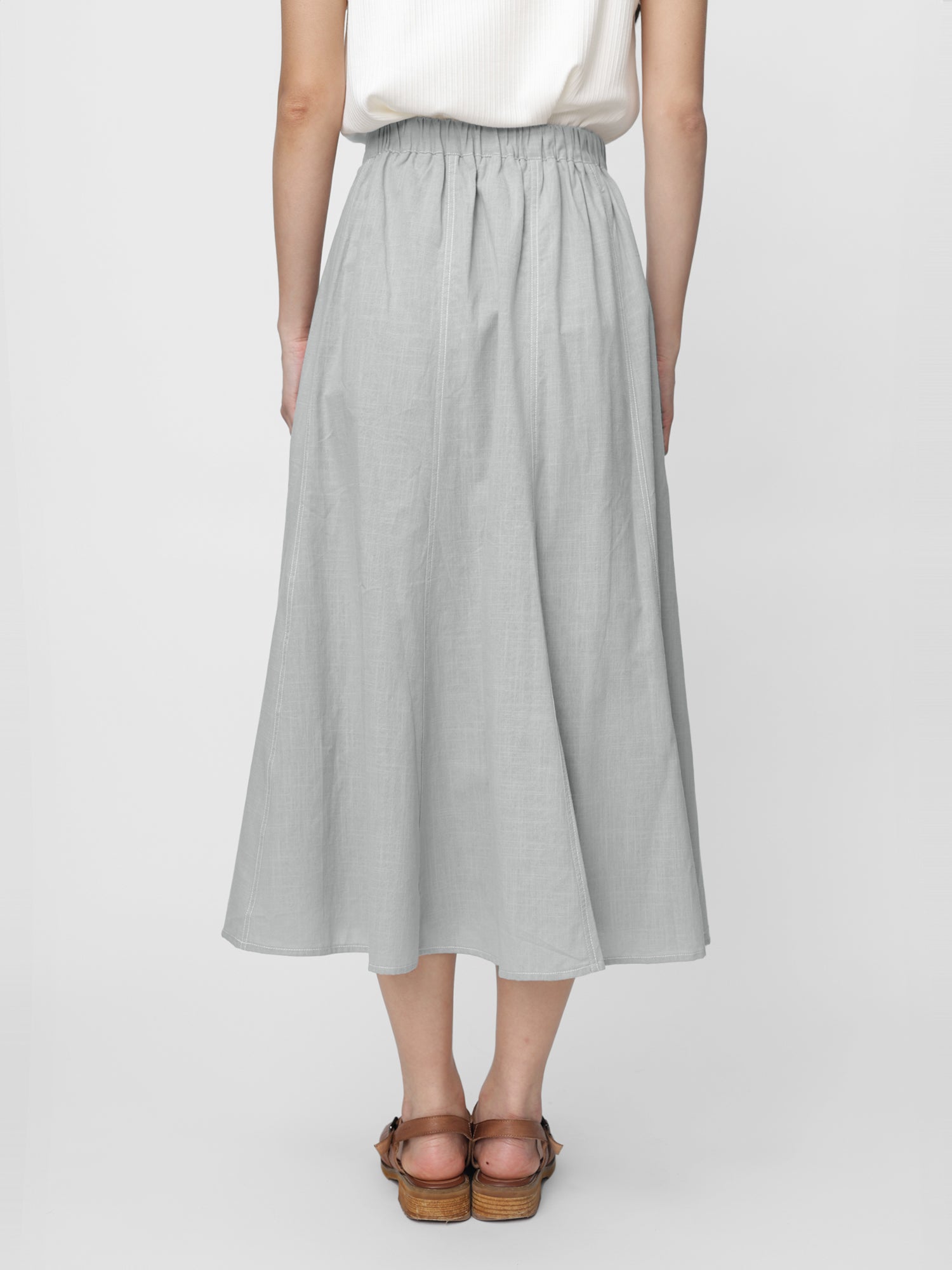 Ruth Contrast Stitching Midi Skirt