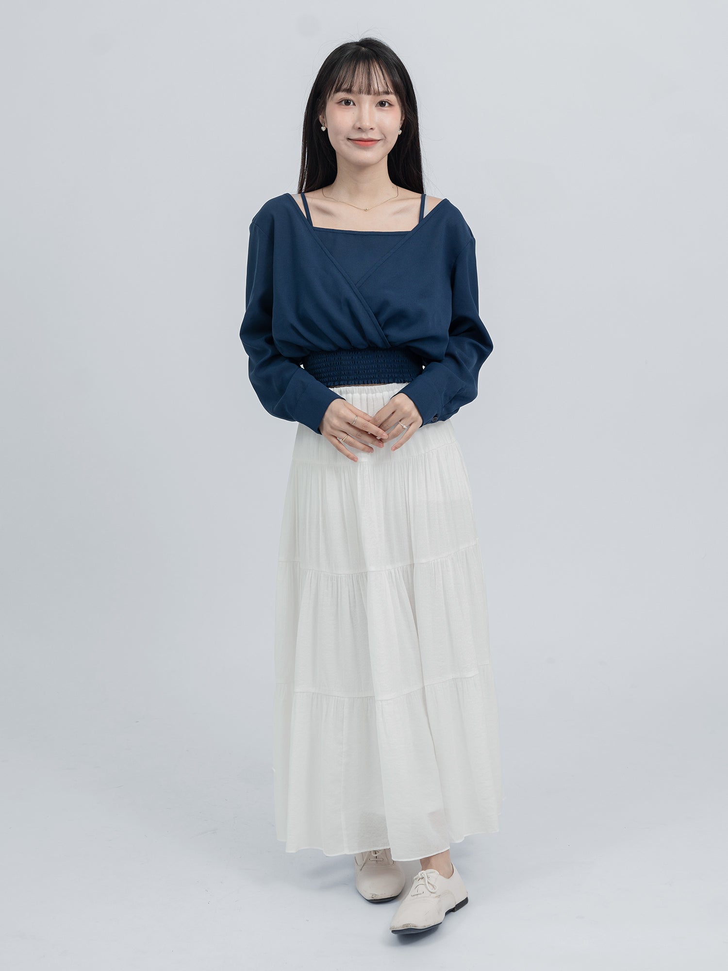 Madison Layered Shirring Top