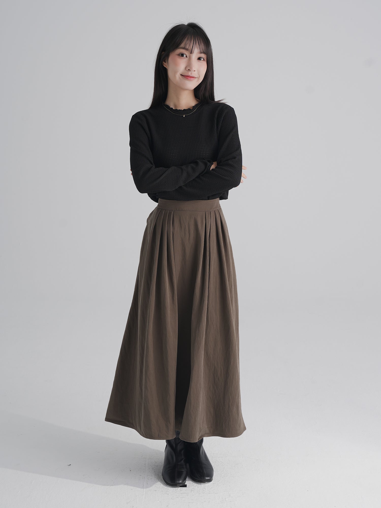 Moonlit Side Pleated Skirt