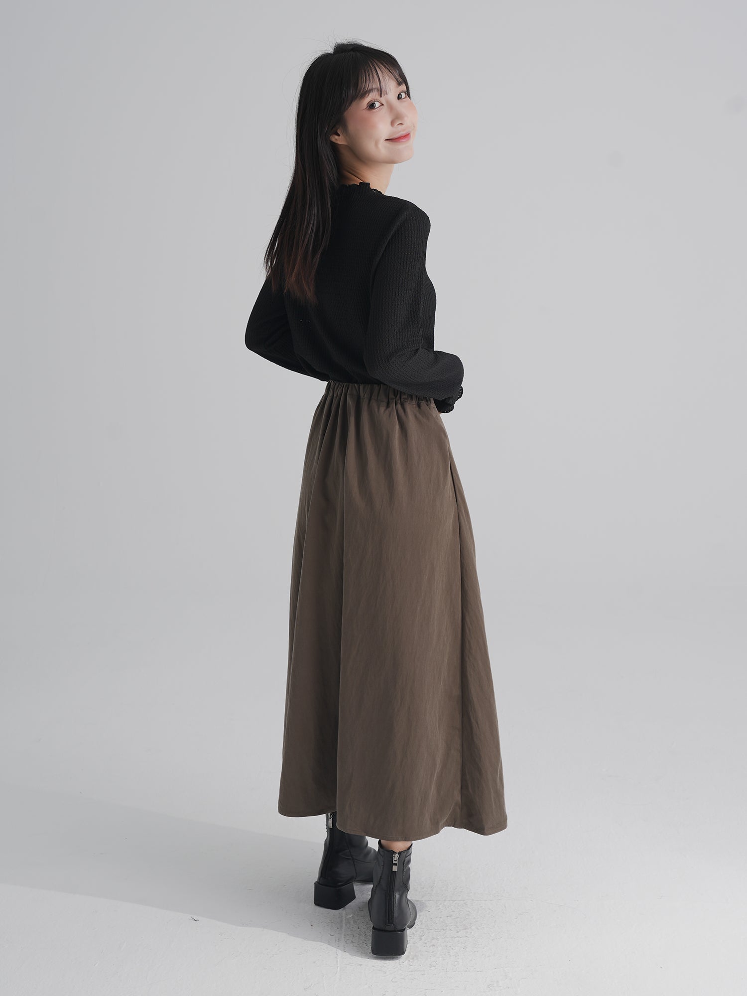 Moonlit Side Pleated Skirt