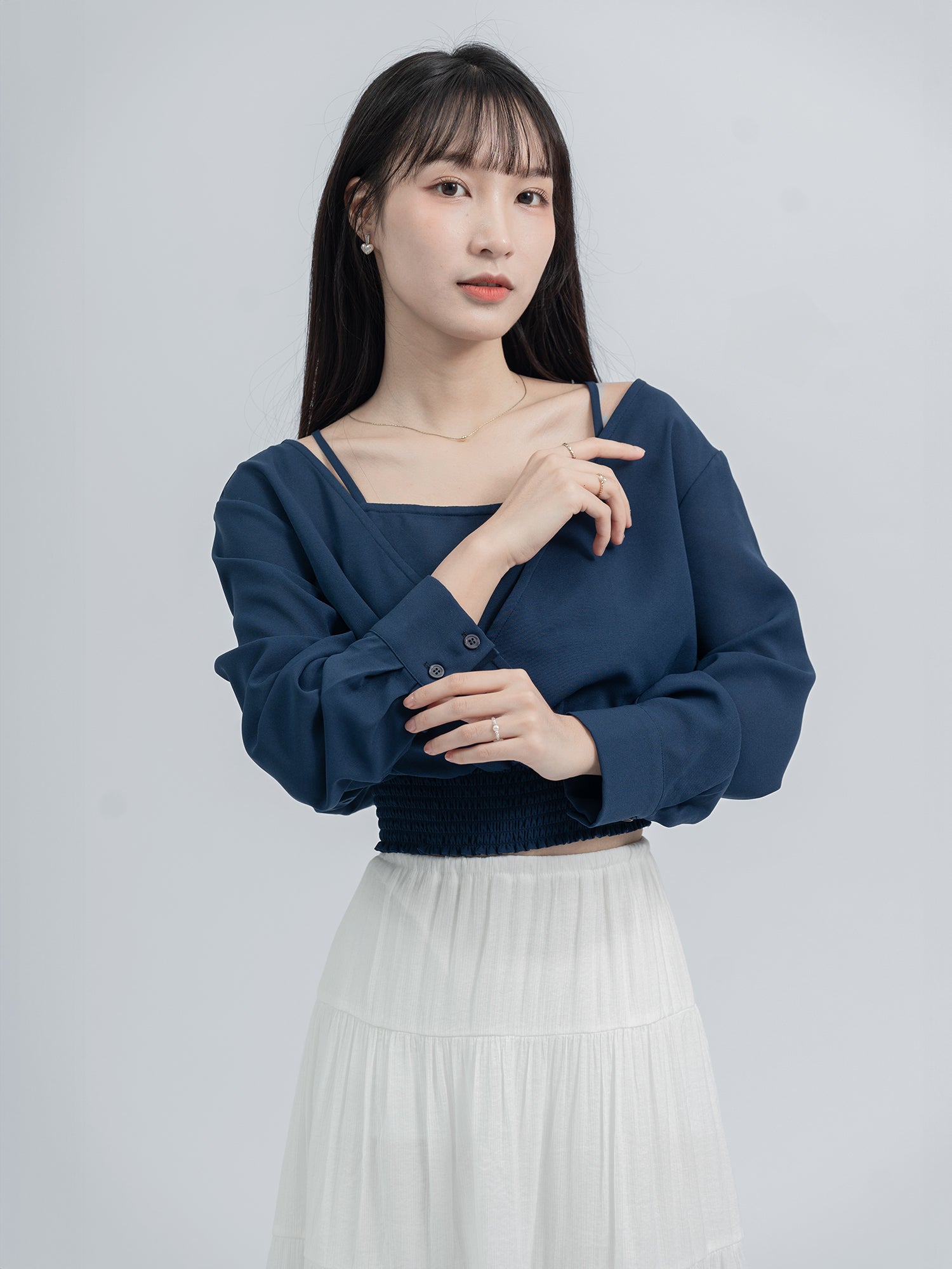 Madison Layered Shirring Top