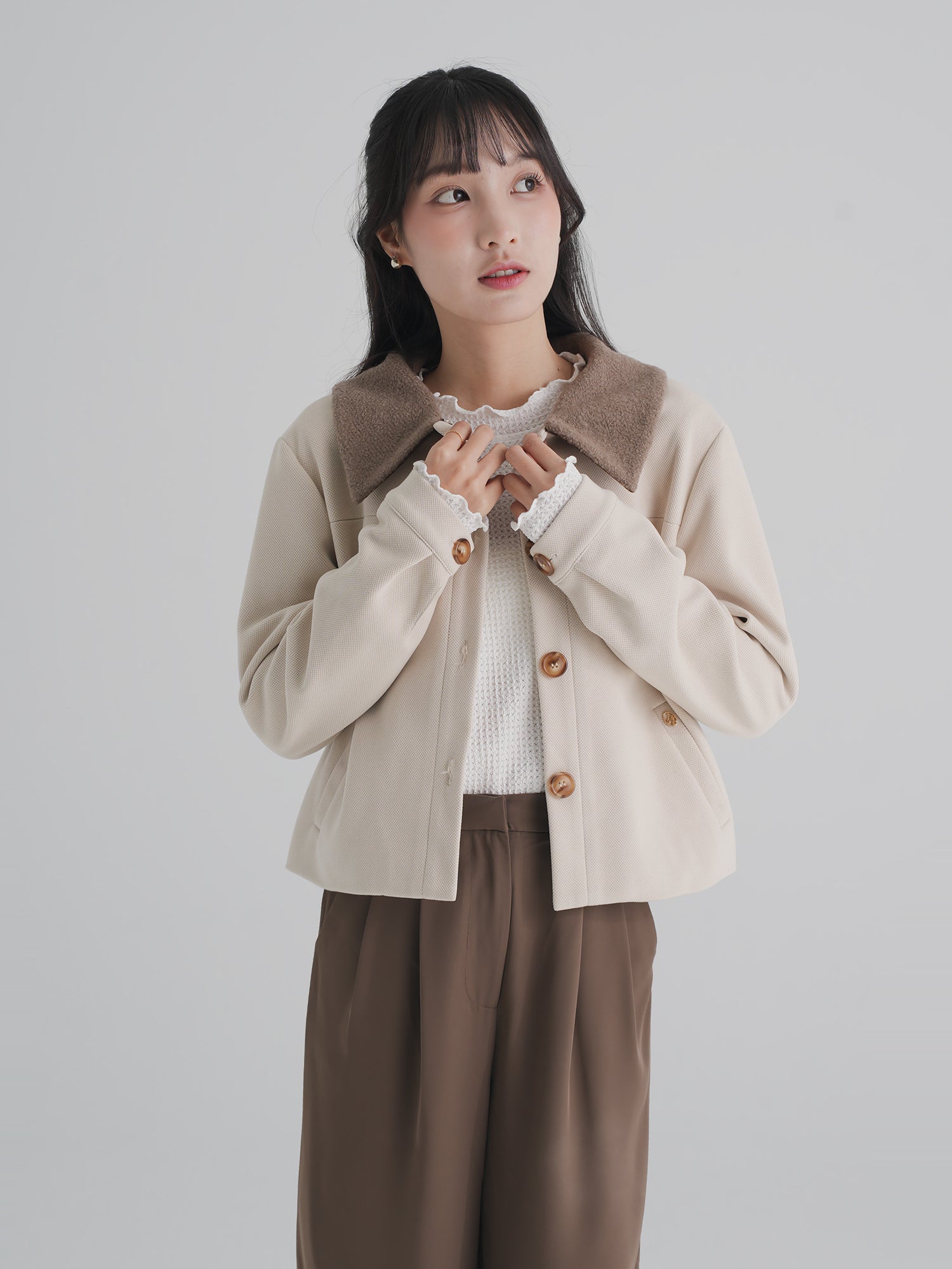 Detachable Fluffy Collar Jacket