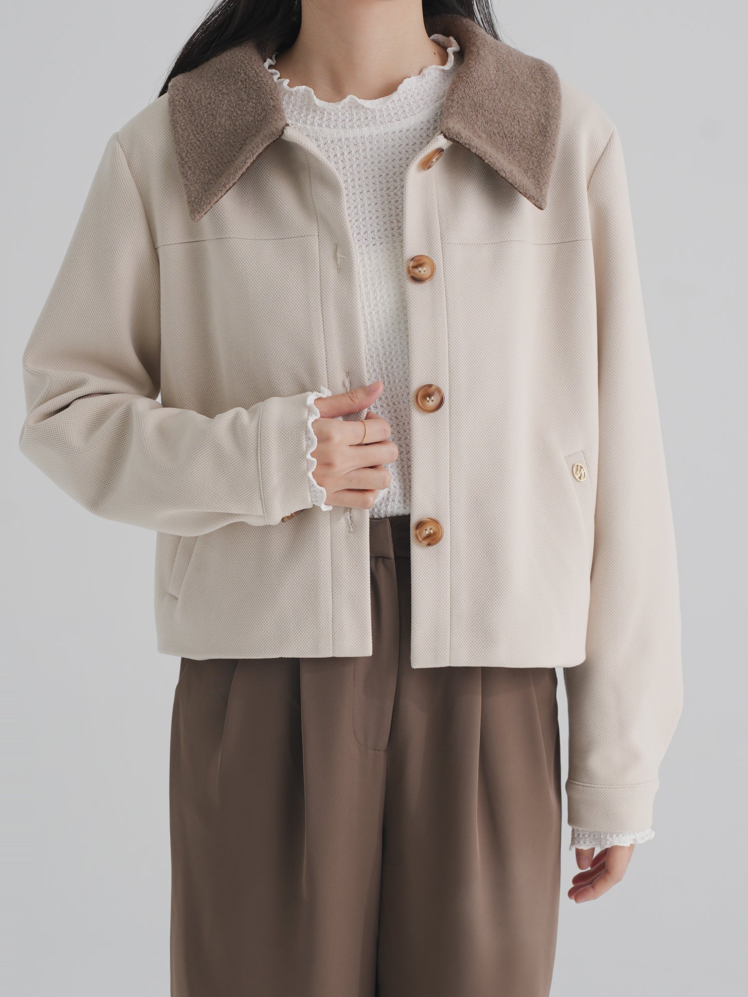 Detachable Fluffy Collar Jacket