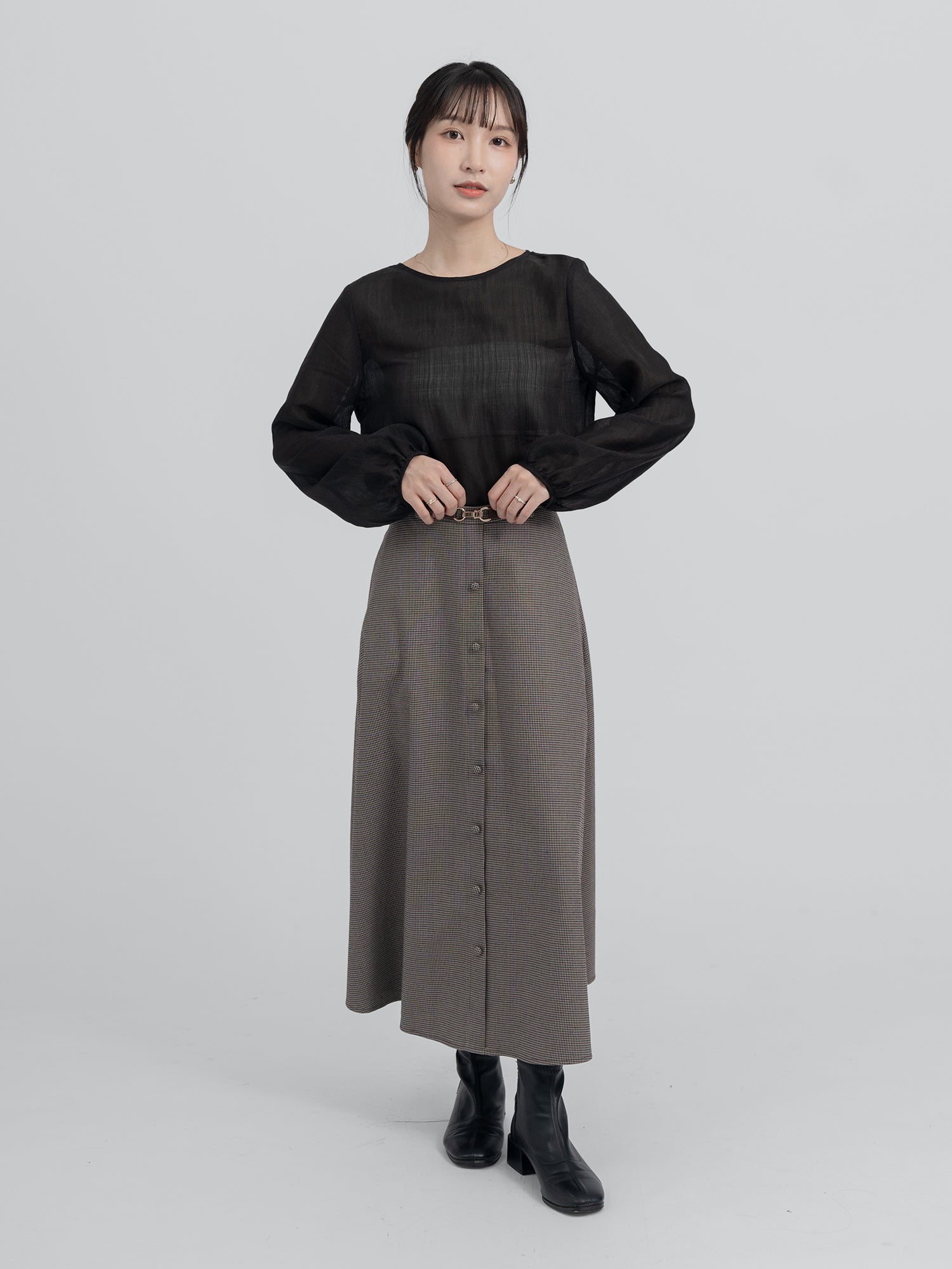 Miriam Buckled A-line Skirt