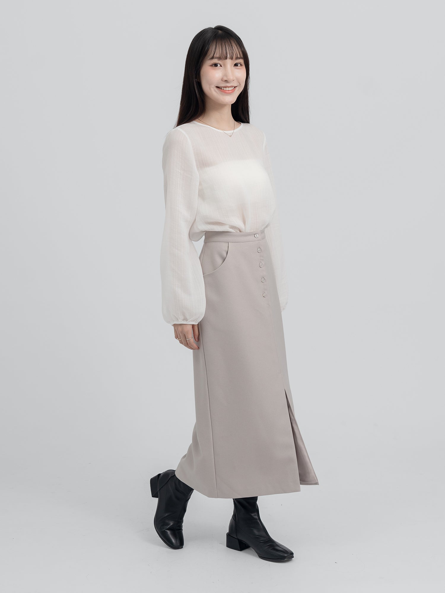 Orla Straight-cut Front Slit Skirt