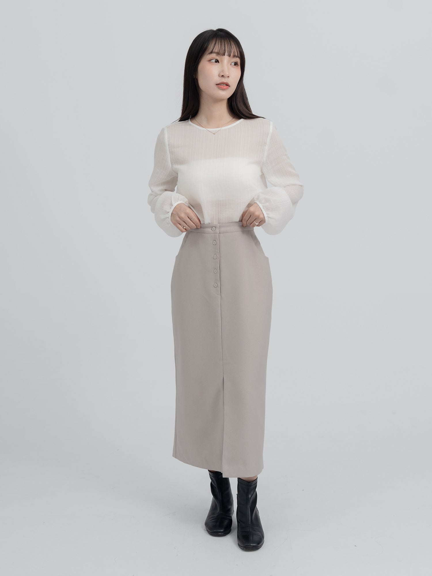 Orla Straight-cut Front Slit Skirt