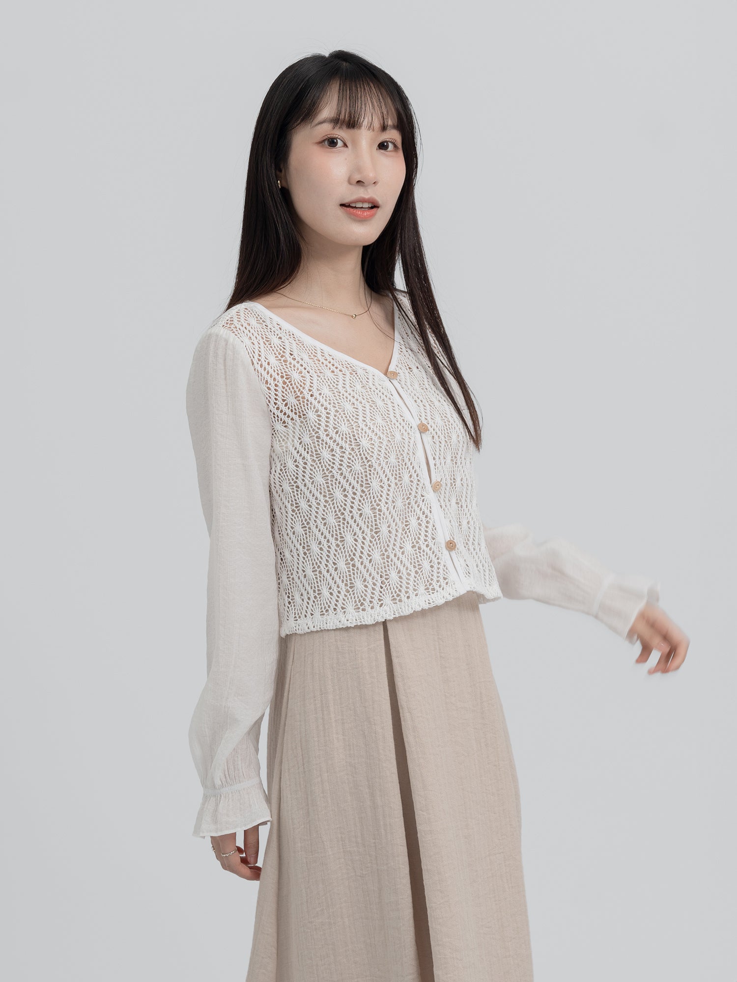 Quill Crochet Button Up Top