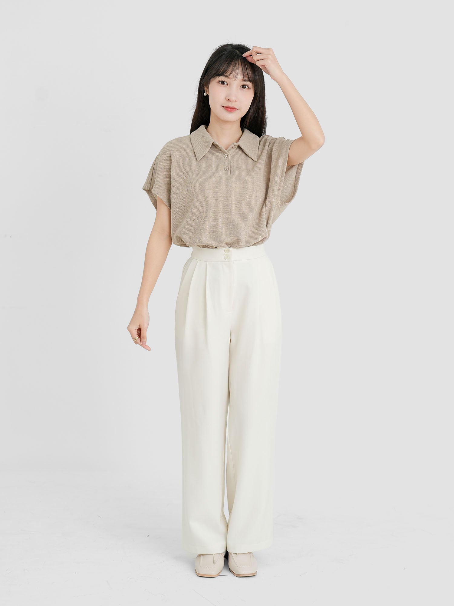 Dual Buttoned Pleat Pants