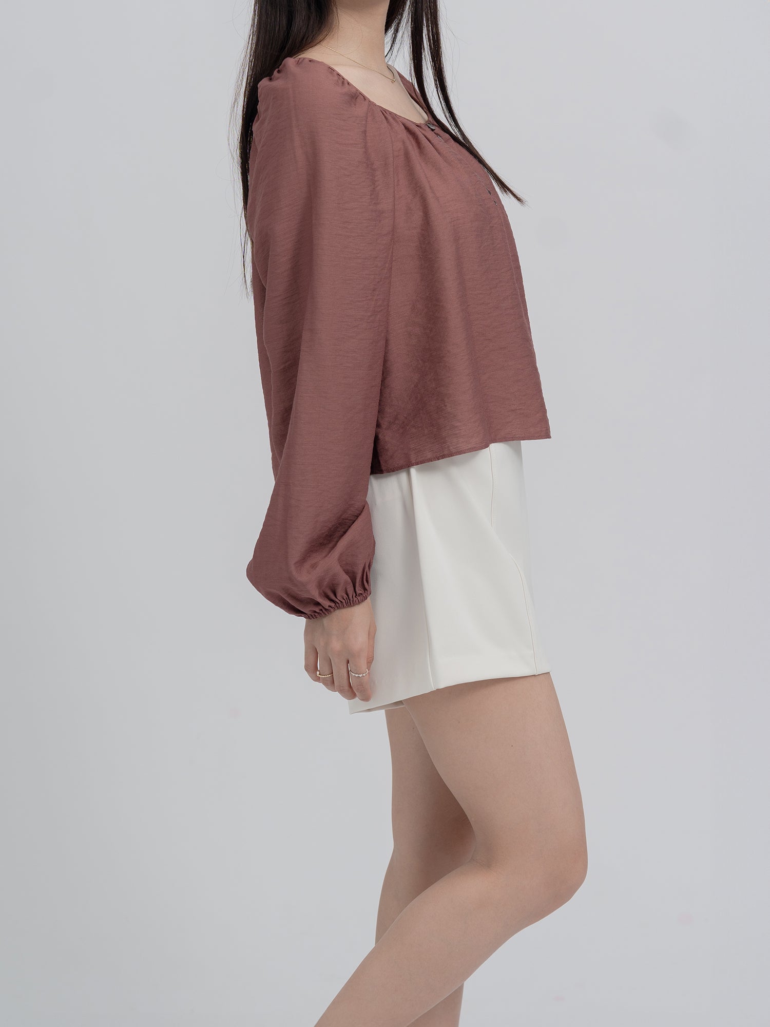 Violette Square Neck Buttoned Blouse