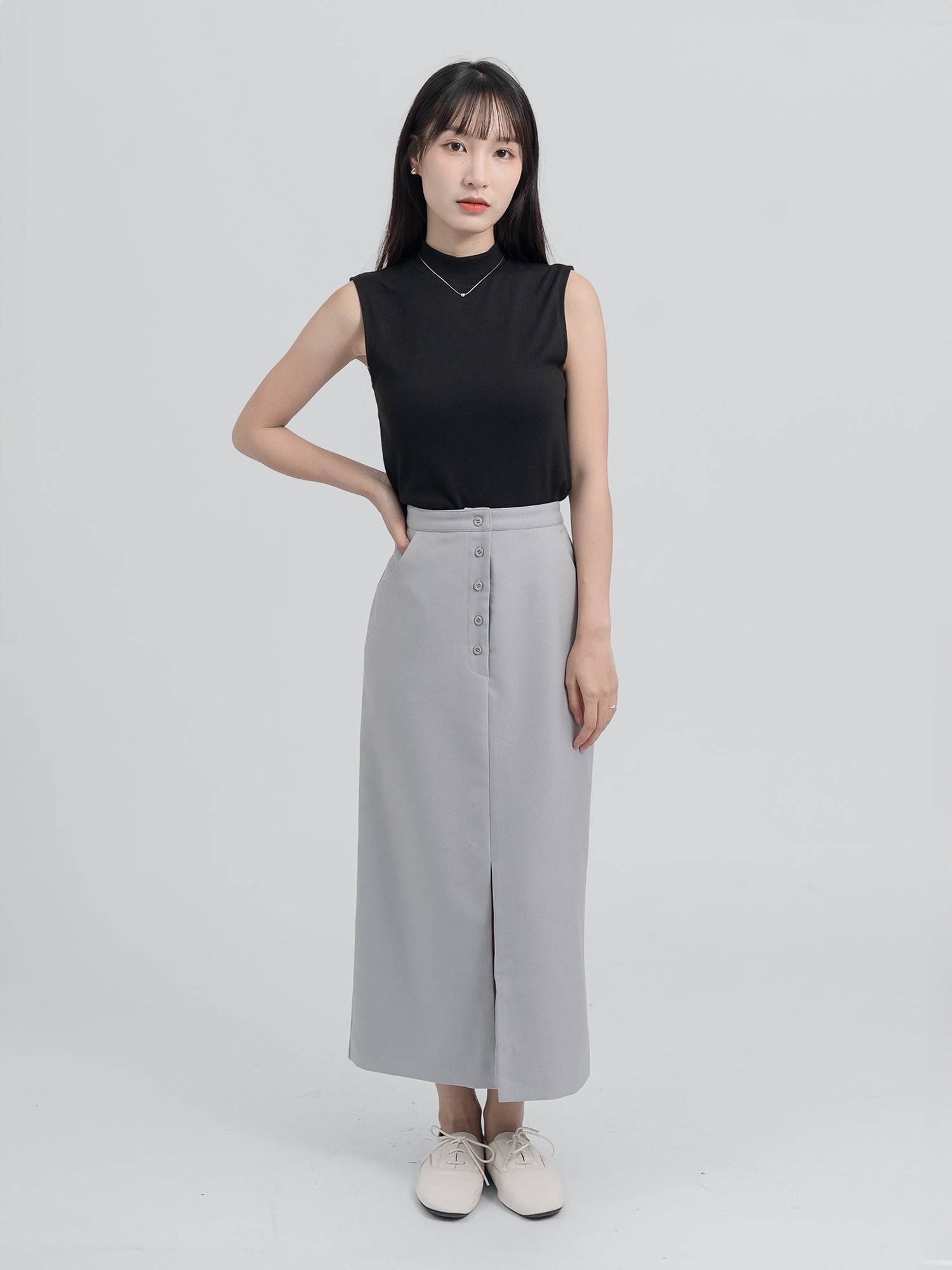 Orla Straight-cut Front Slit Skirt