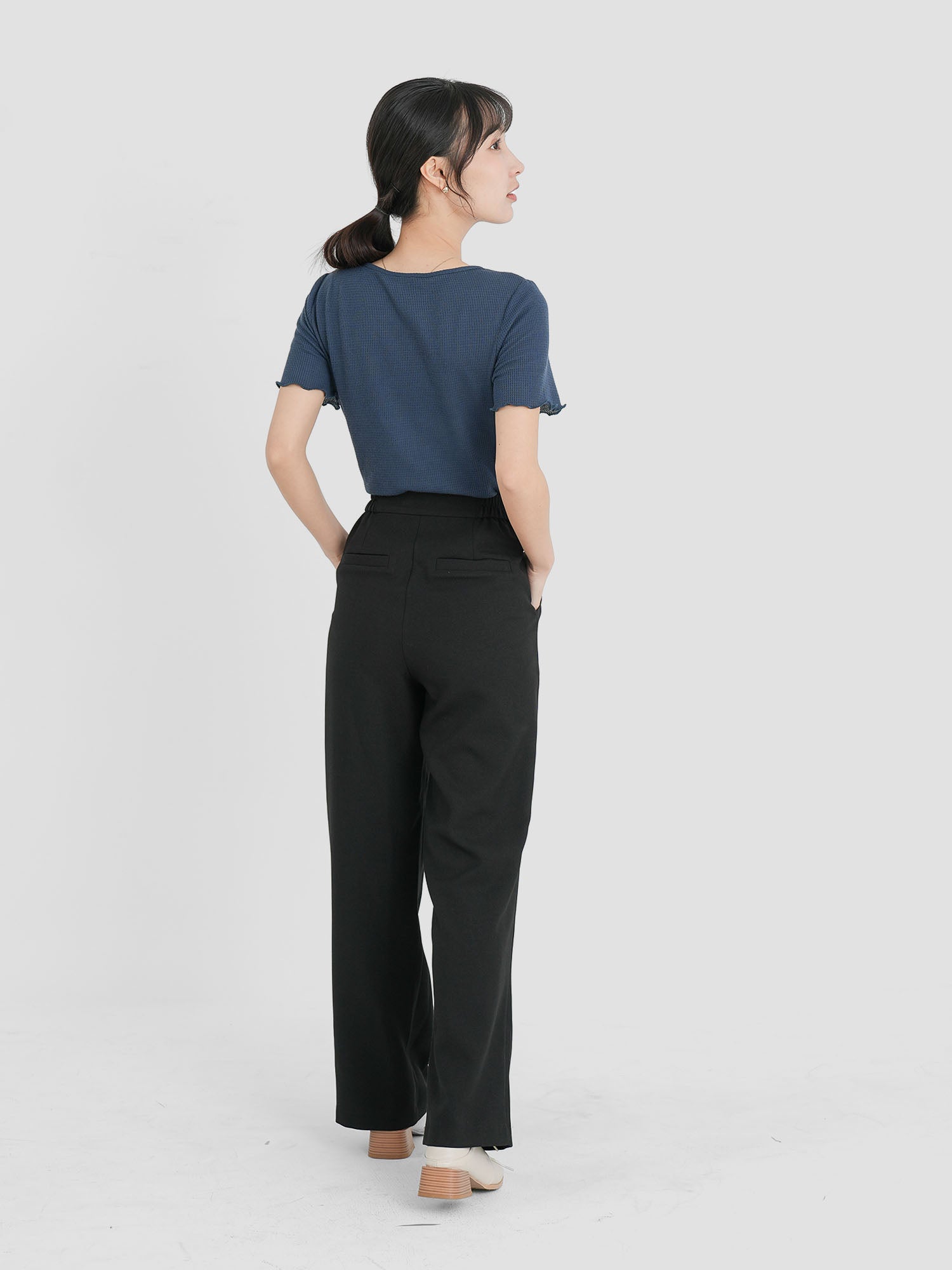 Dual Buttoned Pleat Pants