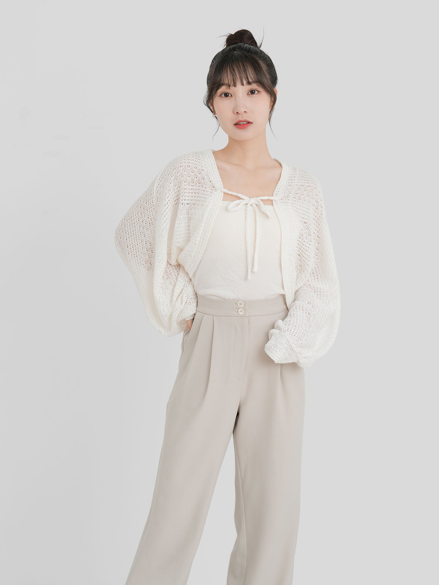 Dual Buttoned Pleat Pants