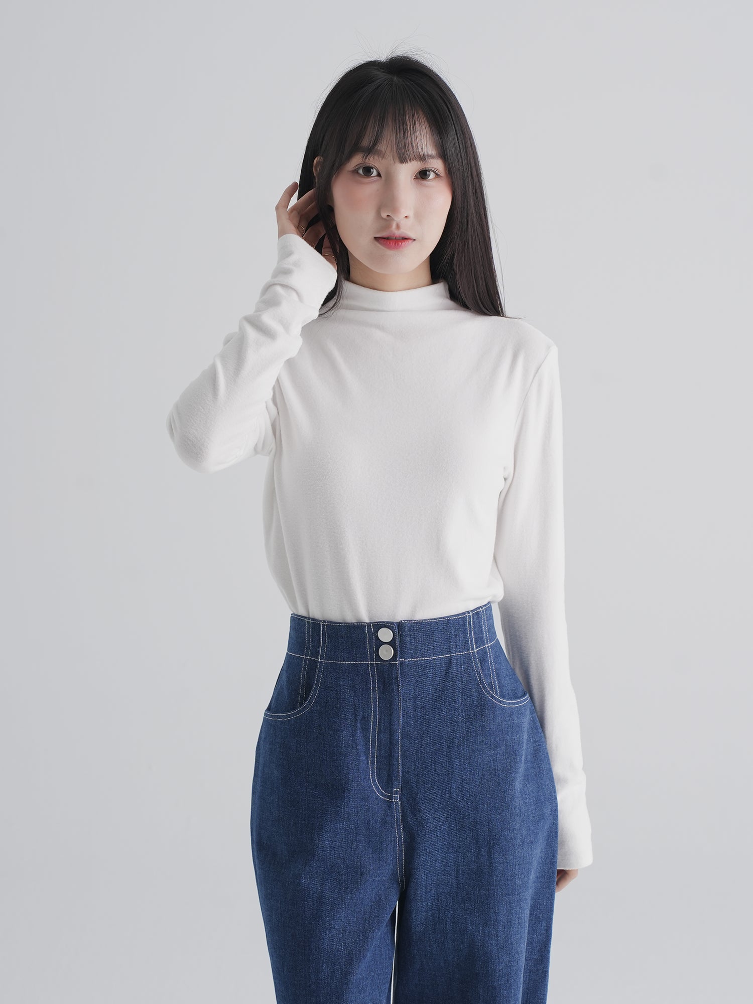 Teddy Furry Funnel Neck Top