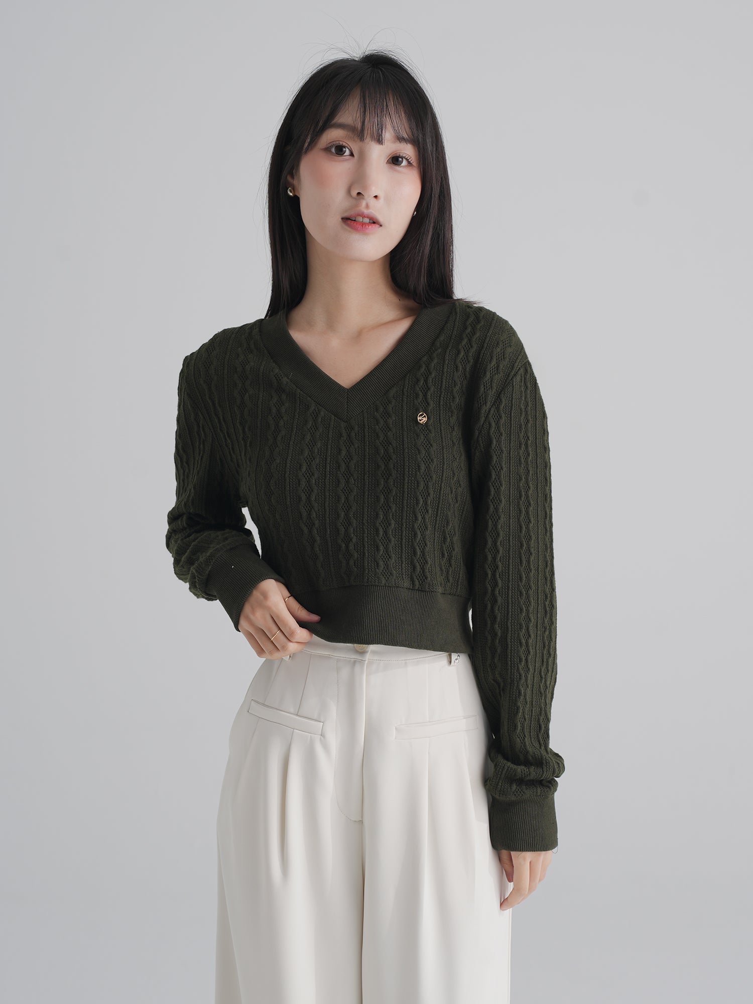 Riveria Signature Cable Knit Top