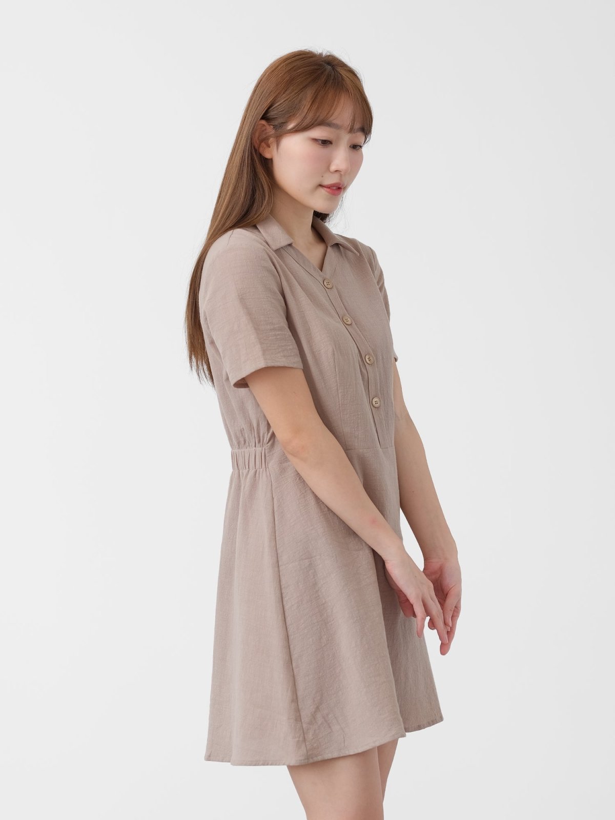 Coralie Open Collar Cotton Dress