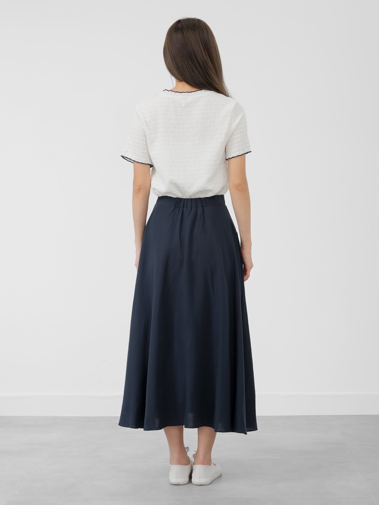 Briar A-line Buttoned Midi Skirt