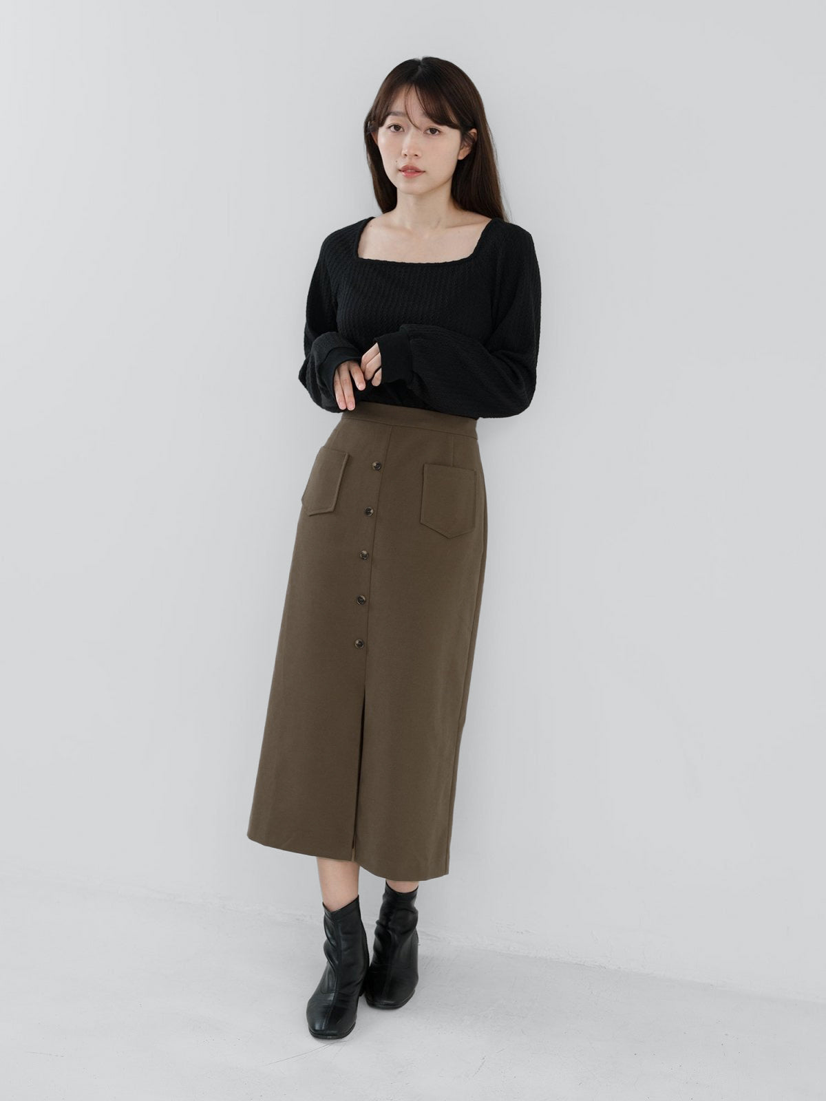 Valkyrie Buttoned Midi Skirt