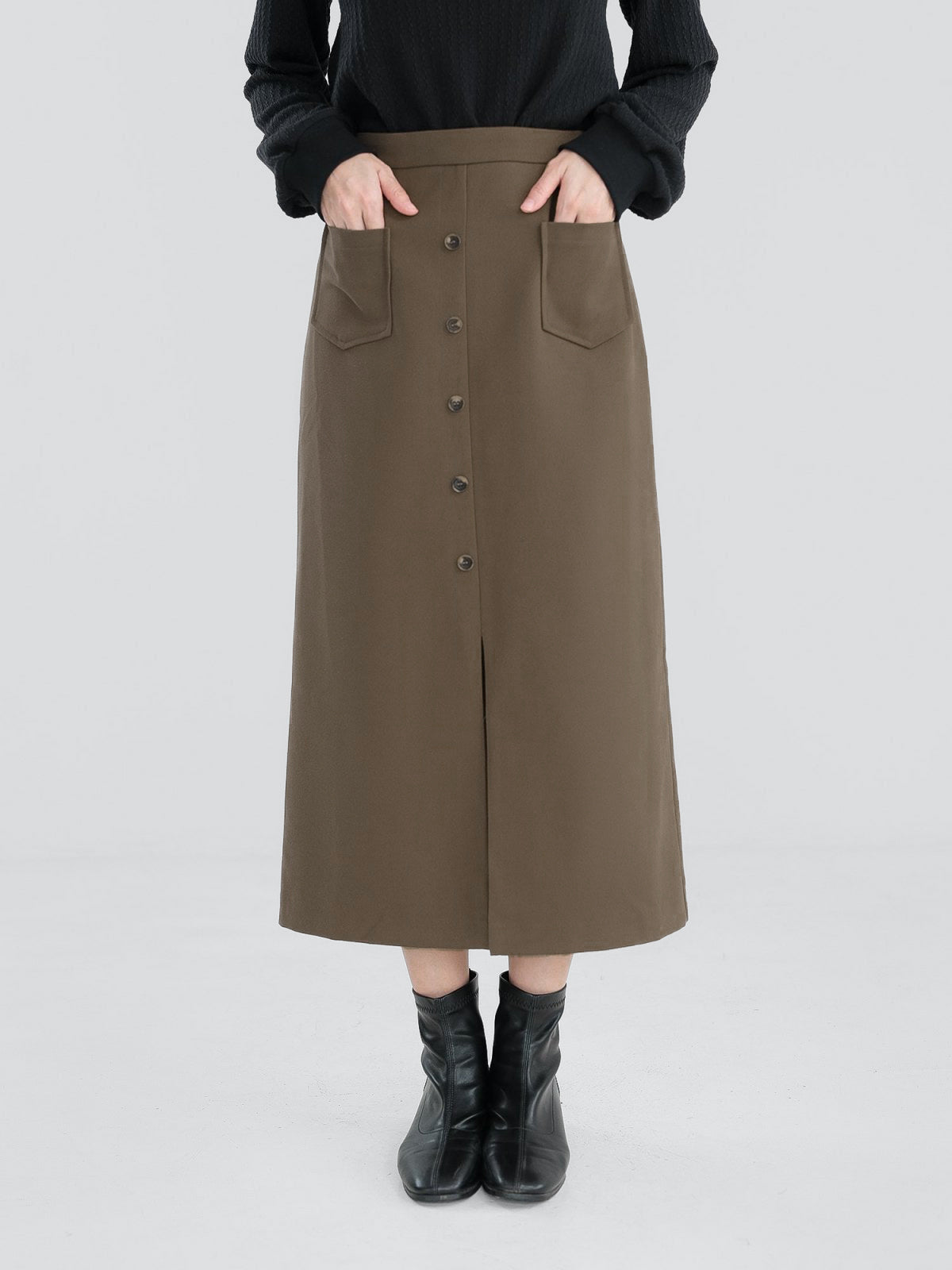 Valkyrie Buttoned Midi Skirt