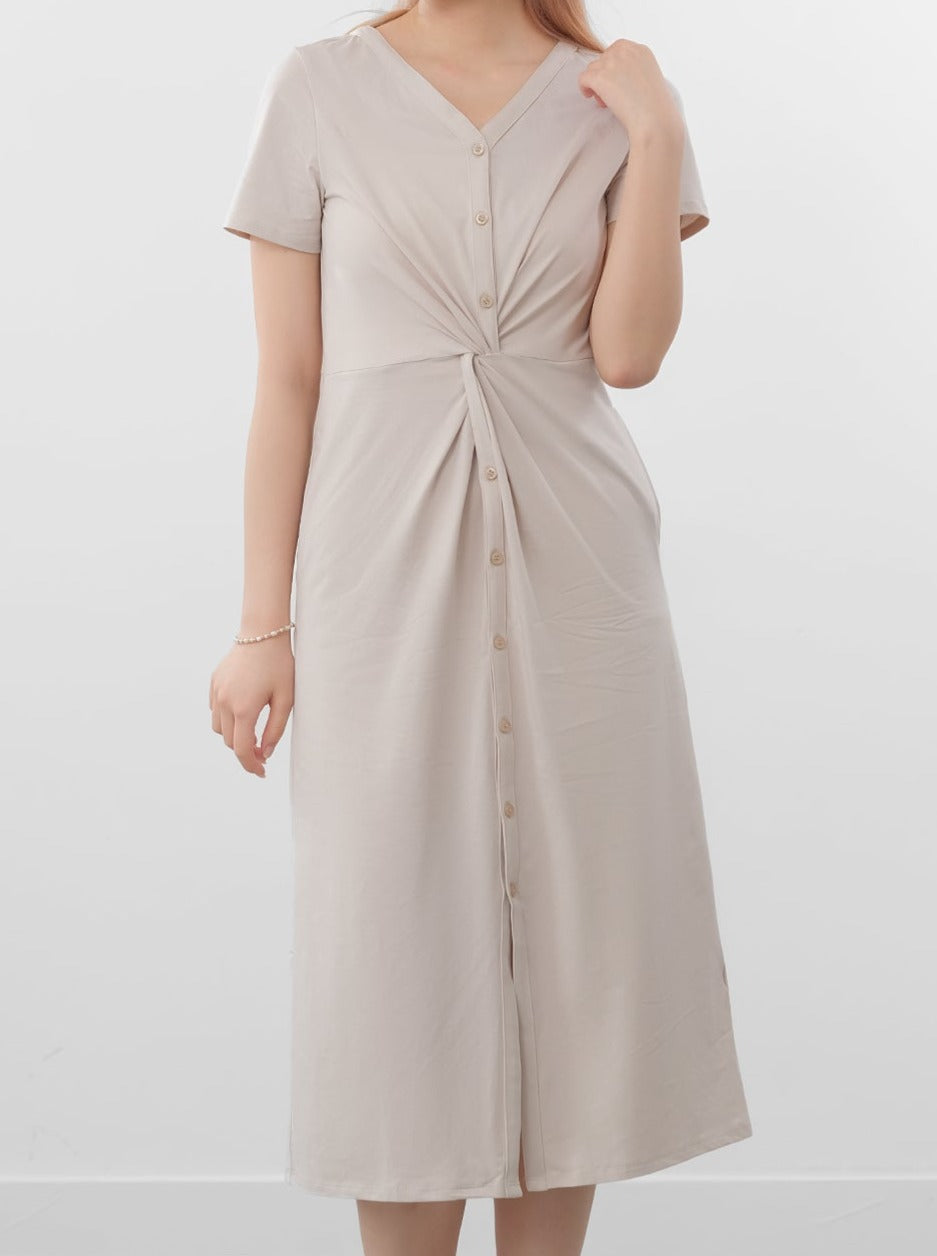 Taelyn Front Knot Midi Dress