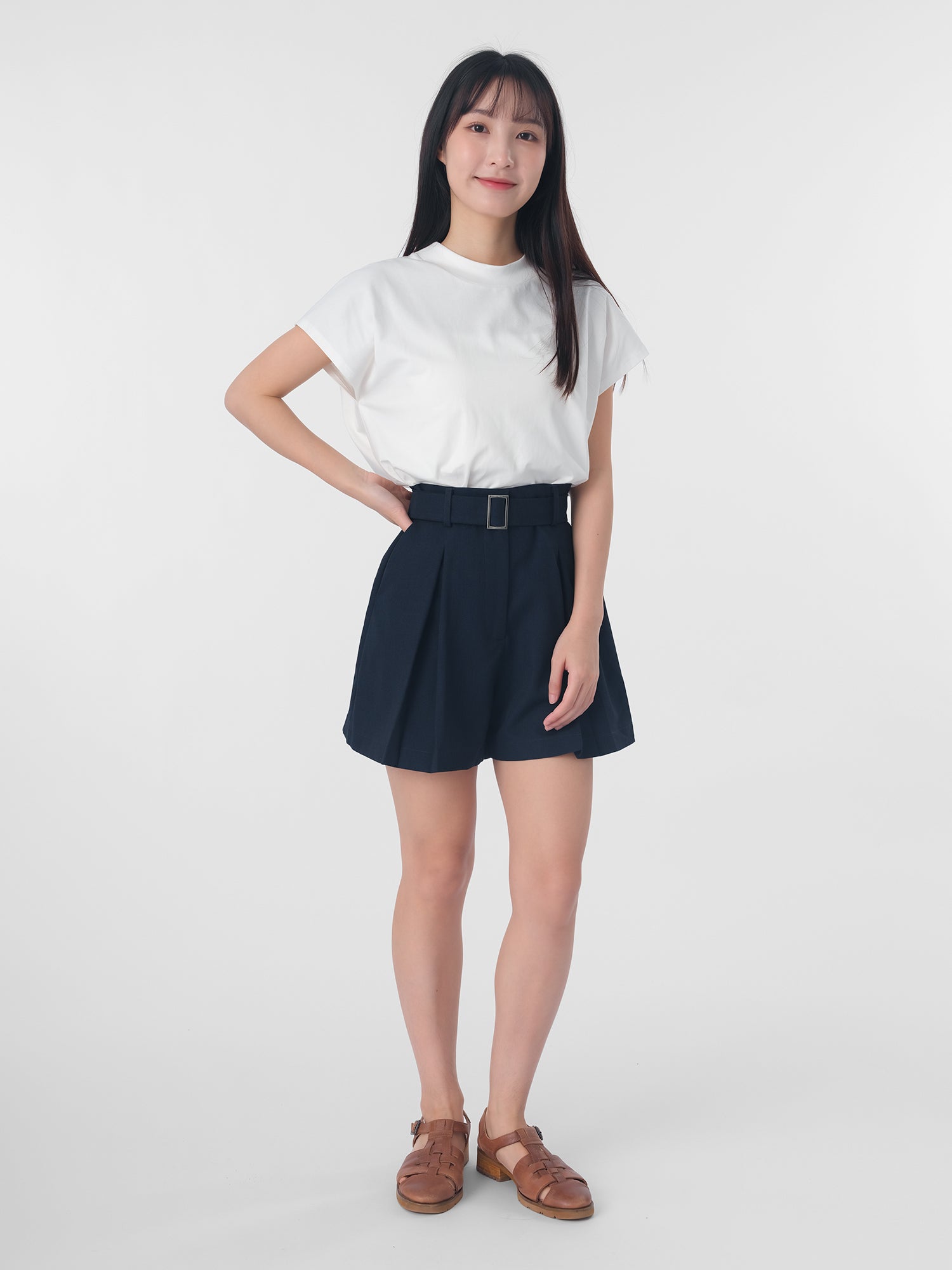 Raina Box Pleated Shorts