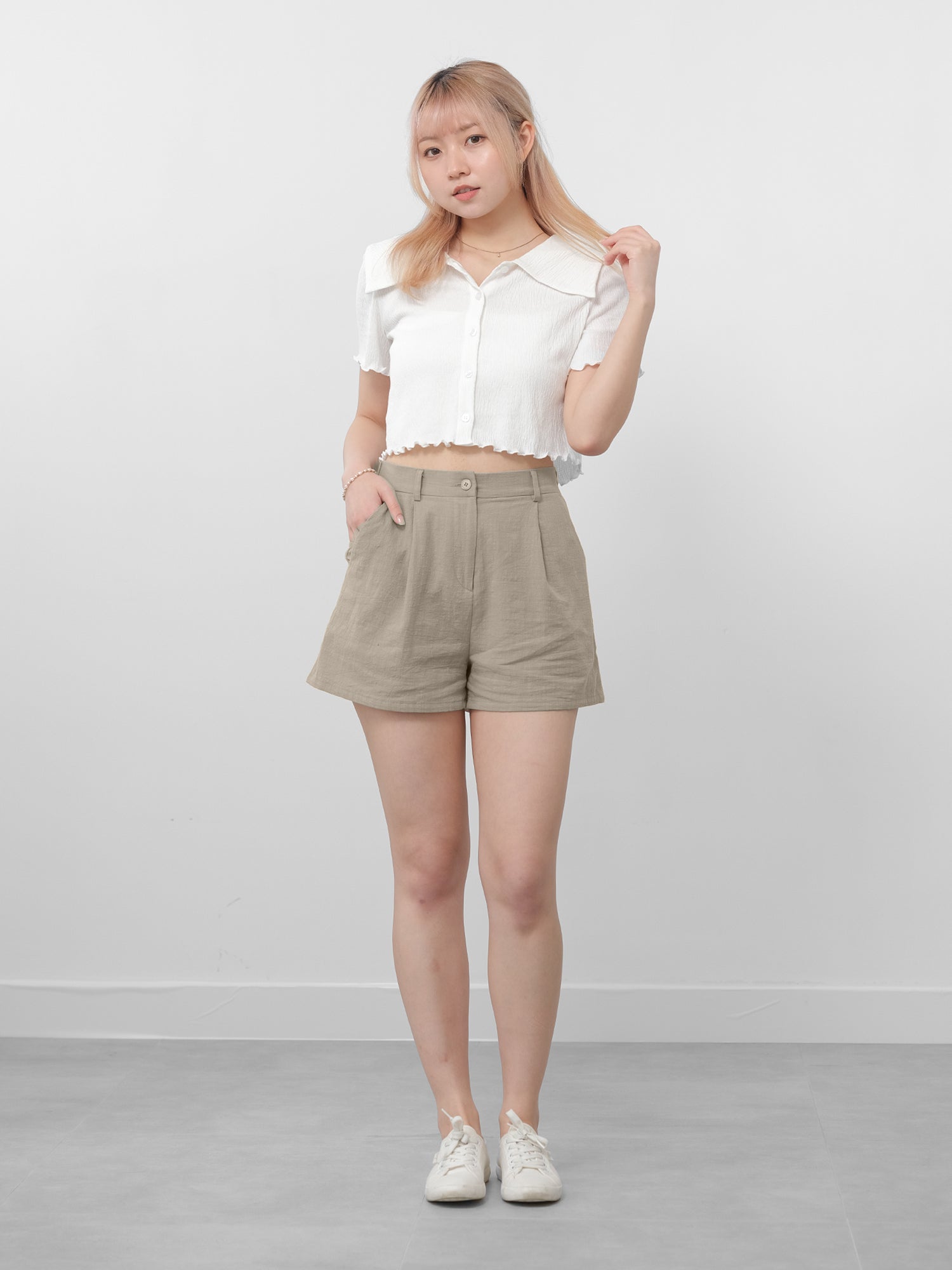 Asa Sailor Collar Buttoned Top*