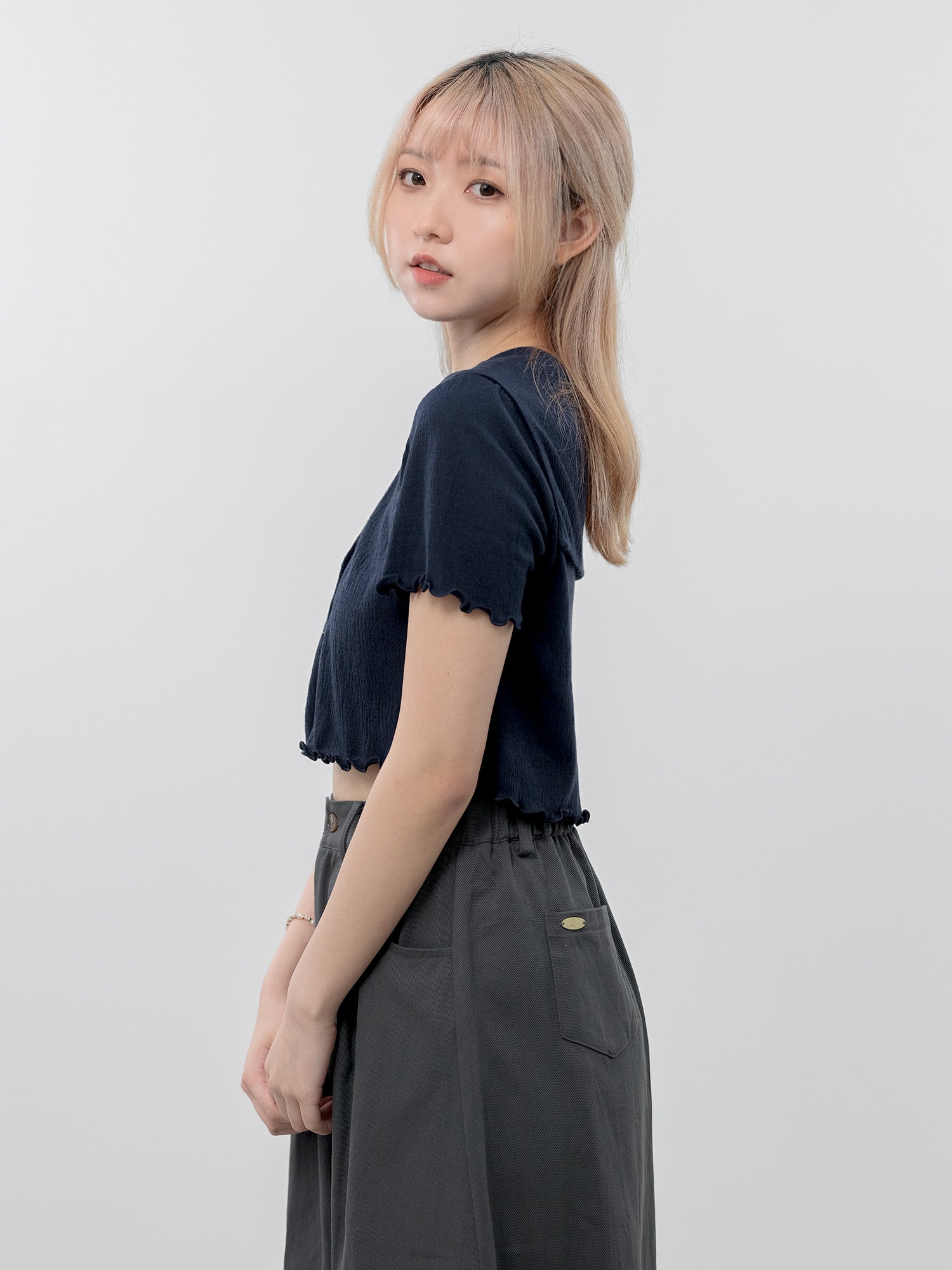 Asa Sailor Collar Buttoned Top*