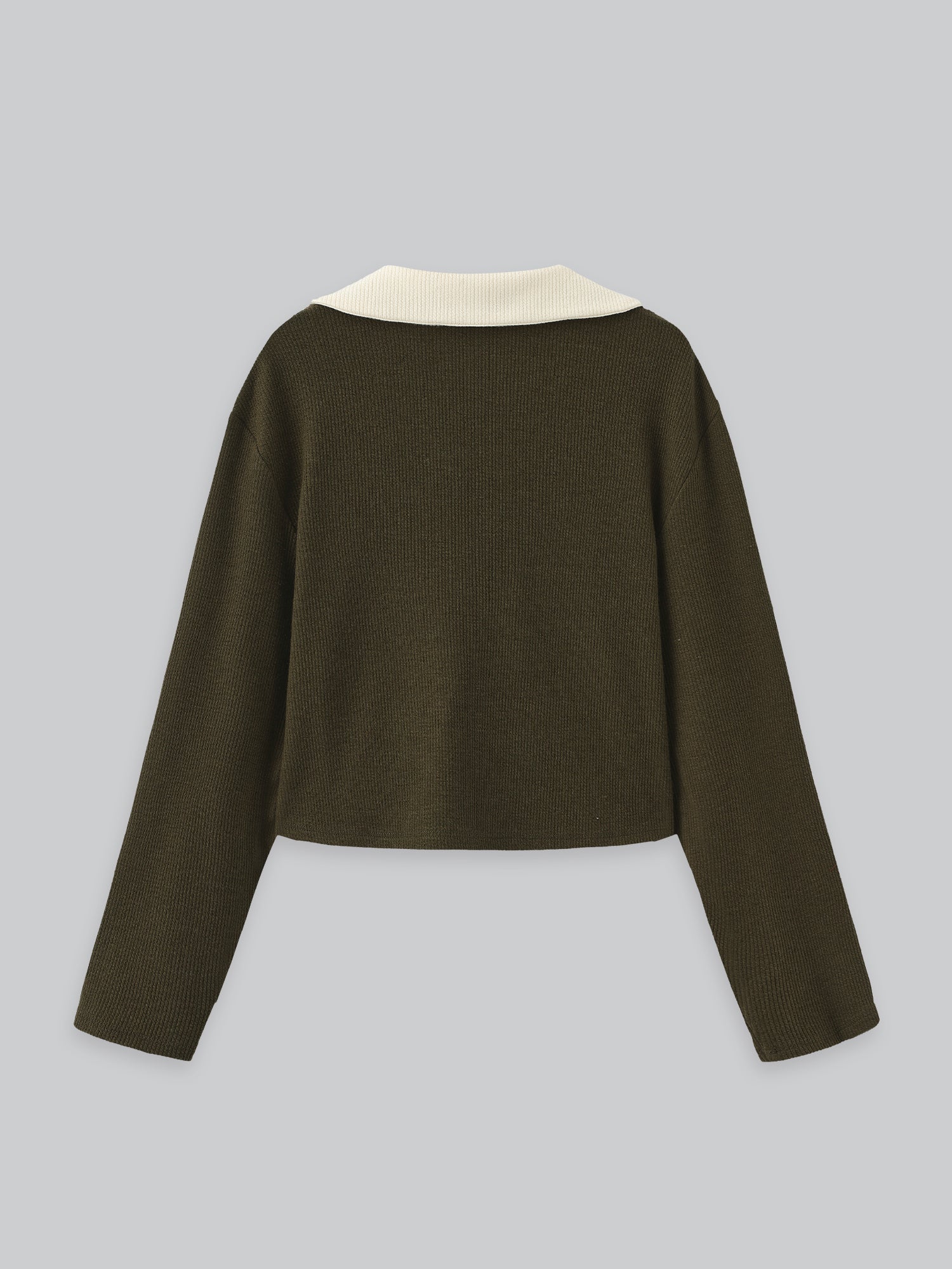 Frenchie Contrast Open Collar Top