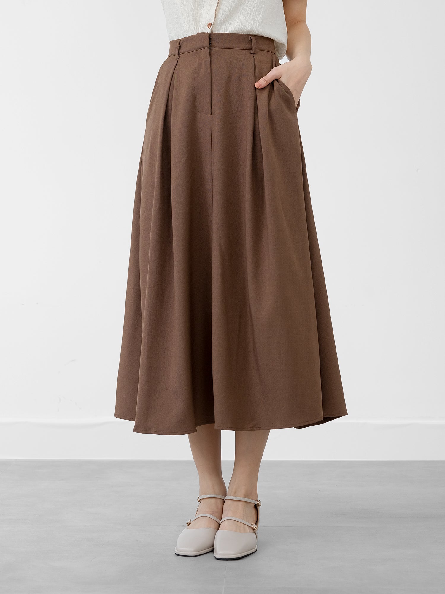 Myka Pleated Midi Skirt