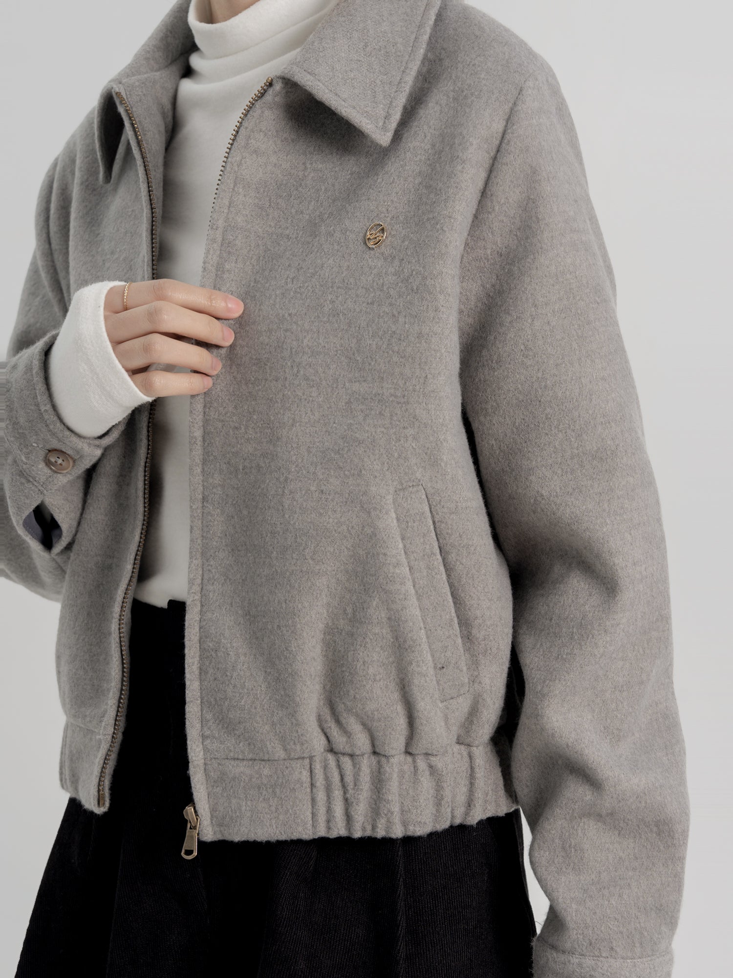 Venice Wool-Like Soft Bomber Jacket