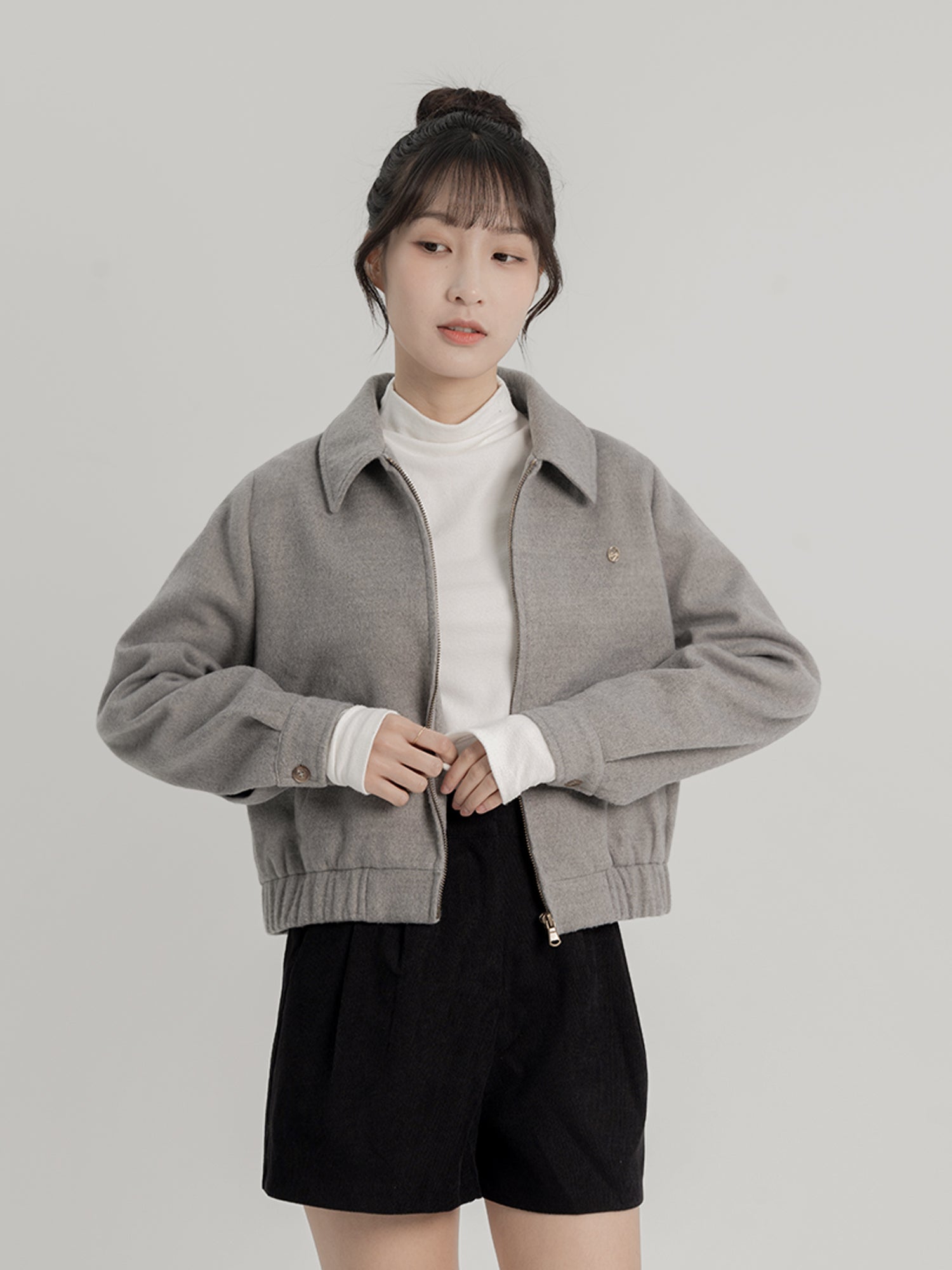 Venice Wool-Like Soft Bomber Jacket